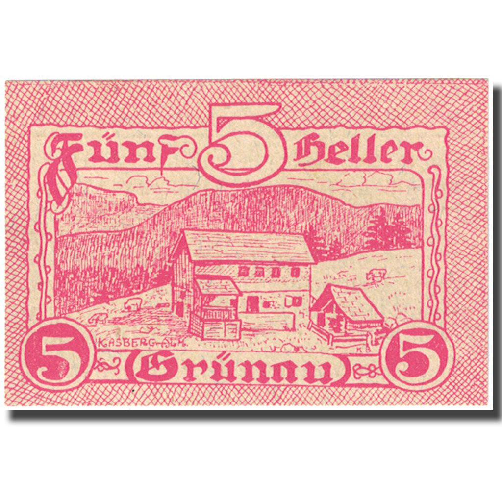 Banknote, Austria, Grünau, 5 Heller, ferme, 1920, 1920-11-30, UNC(63)