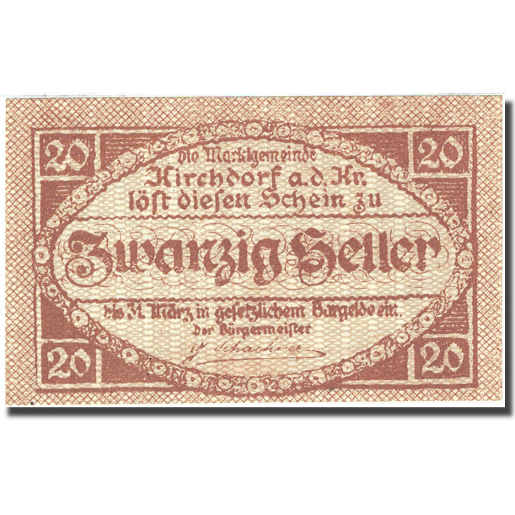 Banknote, Austria, Kirchdorf an der Krems, 20 Heller, Blason 1921-03-31 UNC (63)