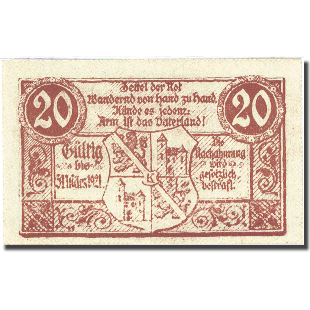Banknote, Austria, Kirchdorf an der Krems, 20 Heller, Blason 1921-03-31 UNC (63)
