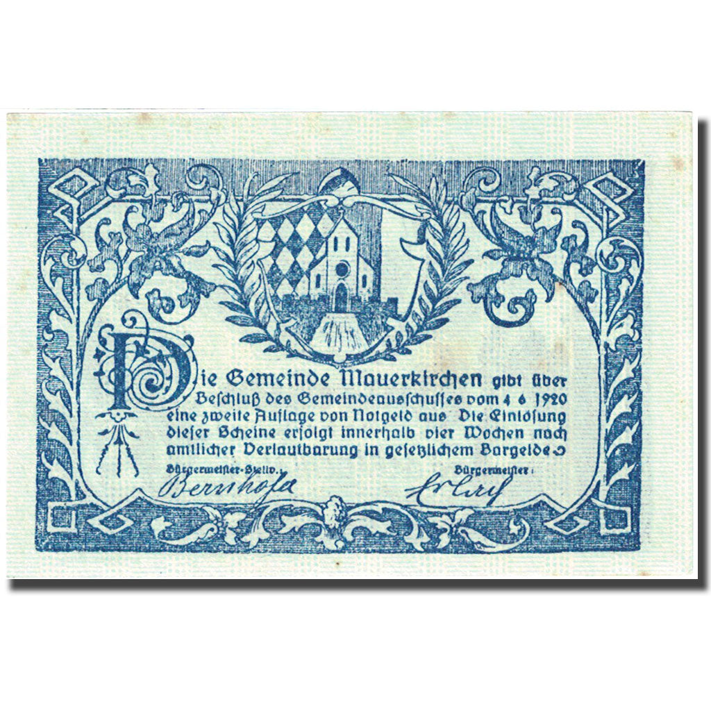 Banknote, Austria, Mauerkirchen, 30 Heller, personnage 1920-06-04, AU (55-58)