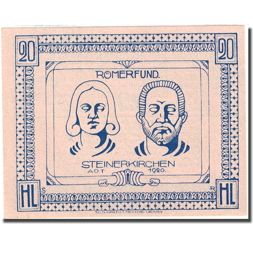 Banknote Austria Steinerkirchen an der Traun 20 Heller personnage 1920 UNC (64)