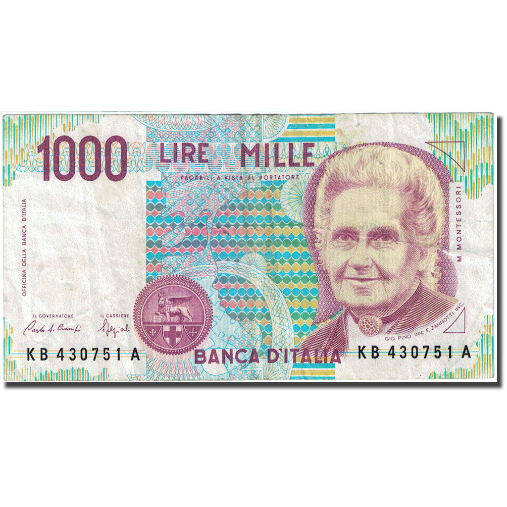 Geldschein, Italien, 1000 Lire, 1990-1994, 1990, KM:114a, S+