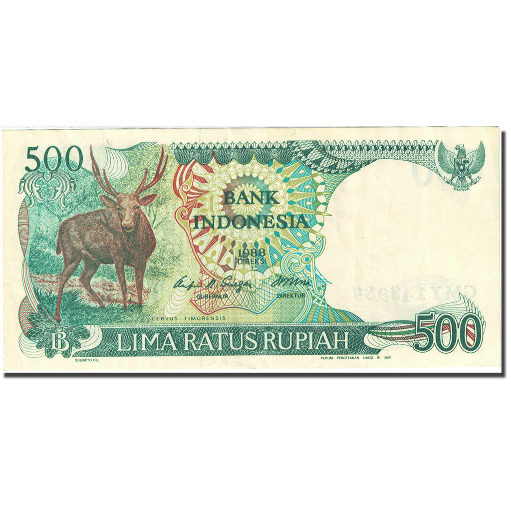 Biljet, Indonesië, 500 Rupiah, 1984-1988, 1988, KM:123a, SUP