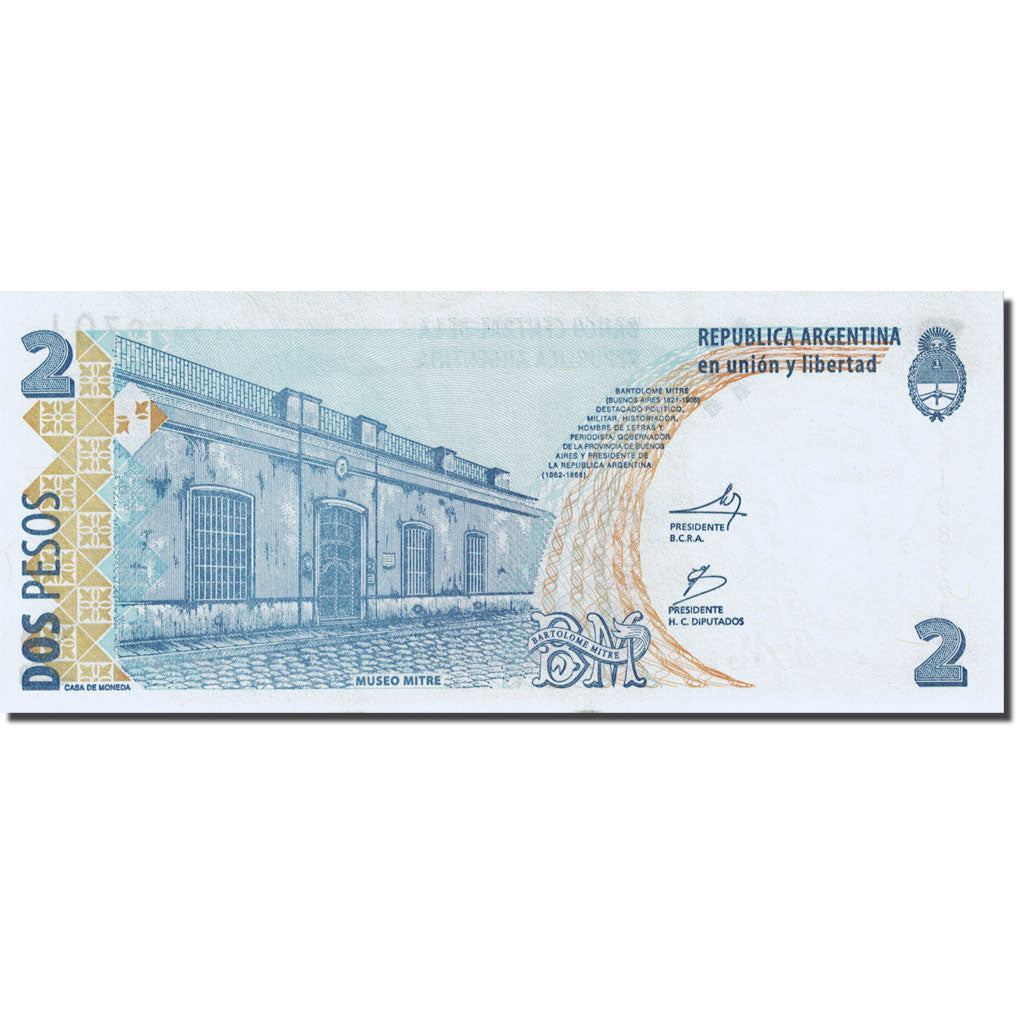 Billet, Argentine, 2 Pesos, 2002-2003, Undated (2002), KM:352, SPL