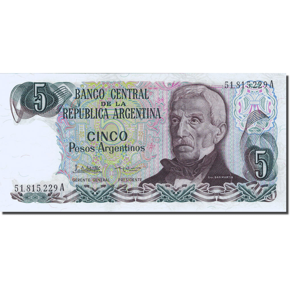 Billet, Argentine, 5 Pesos Argentinos, 1983-1985, Undated (1983-1984), KM:312a