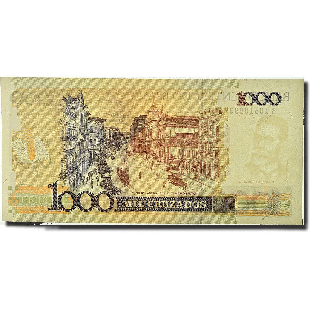 Banknote, Brazil, 1 Cruzado Novo on 1000 Cruzados, 1987, 1989, KM:216b EF(40-45)