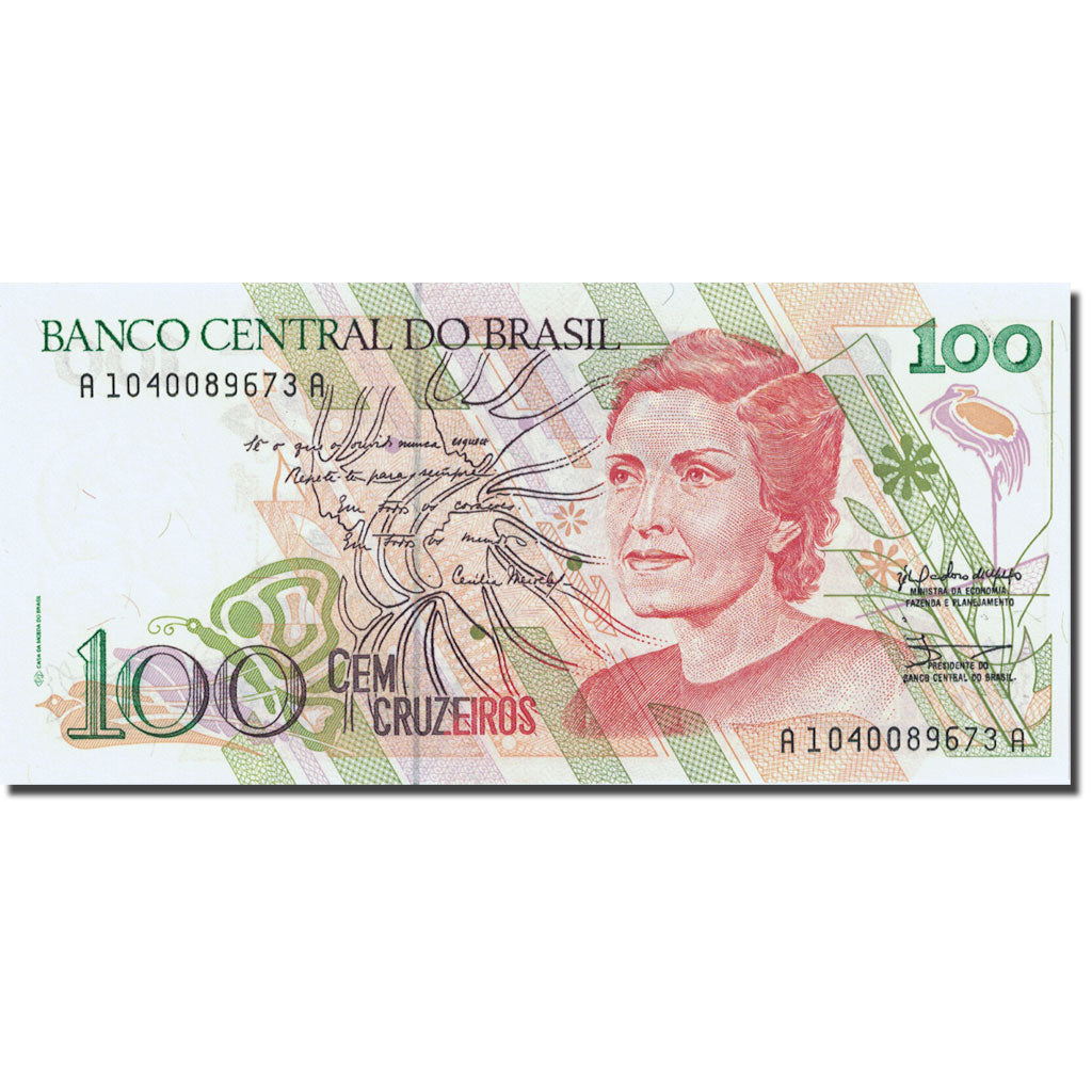Banknote, Brazil, 100 Cruzeiros, 1990-1993, Undated (1990), KM:228, UNC(63)