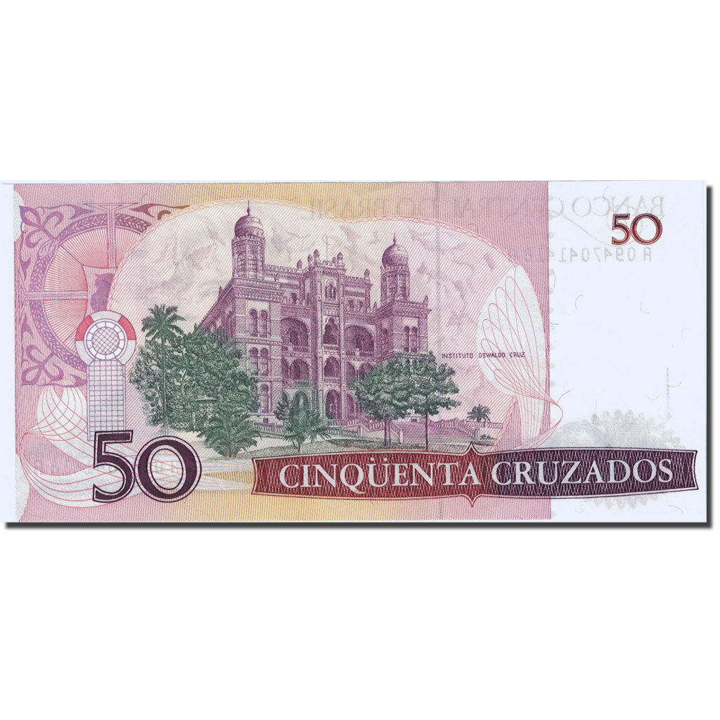 Banknote, Brazil, 50 Cruzados, 1986, 1986, KM:210a, UNC(63)