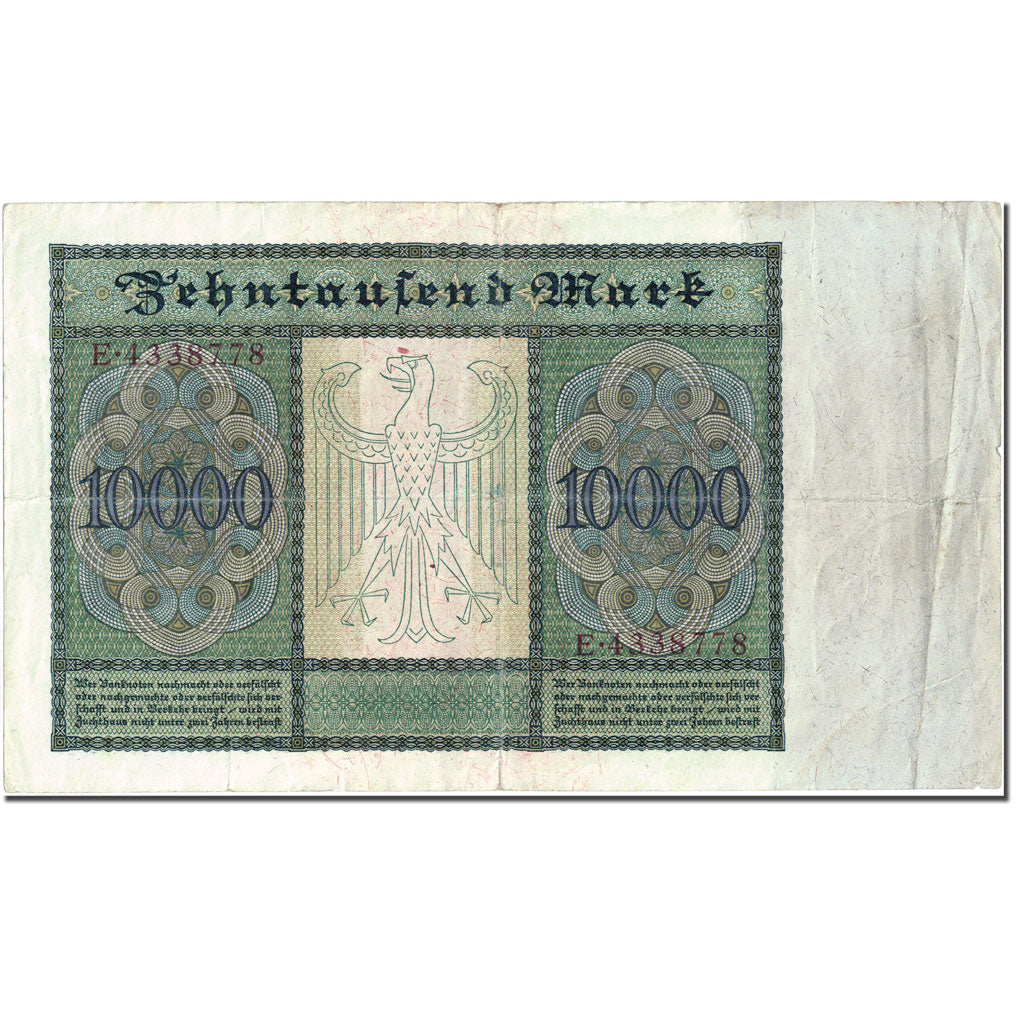Billete, 10,000 Mark, 1922, Alemania, 1922-01-19, KM:71, MBC