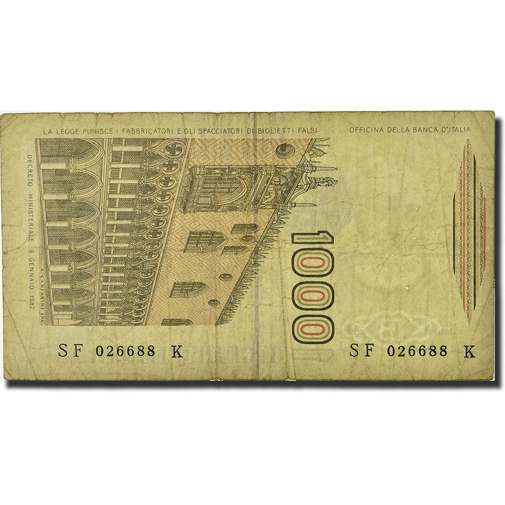 Banknote, Italy, 1000 Lire, 1982-1983, 1982-01-06, KM:109b, EF(40-45)