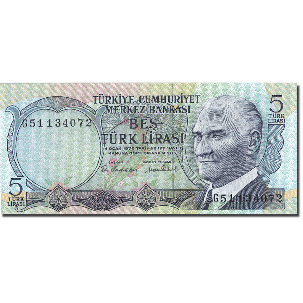Billet, Turquie, 5 Lira, 1971-1982, 1976, KM:185, SPL