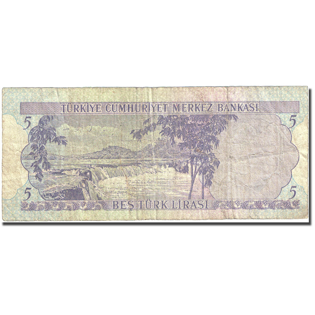 Geldschein, Türkei, 5 Lira, 1971-1982, 1976, KM:185, S