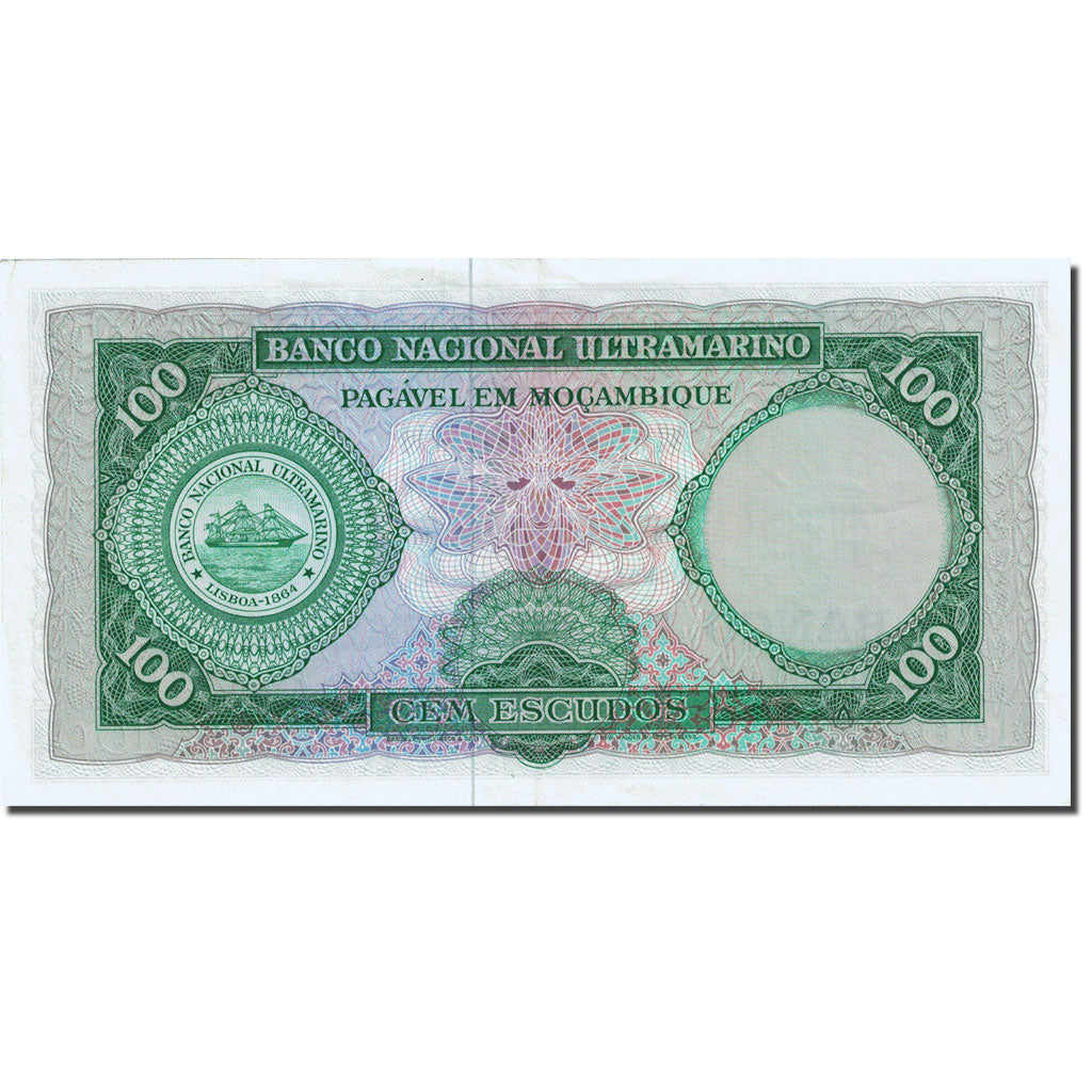 Banknot, Mozambik, 100 Escudos, 1961-1967, 1961-03-27, KM:117a, AU(55-58)
