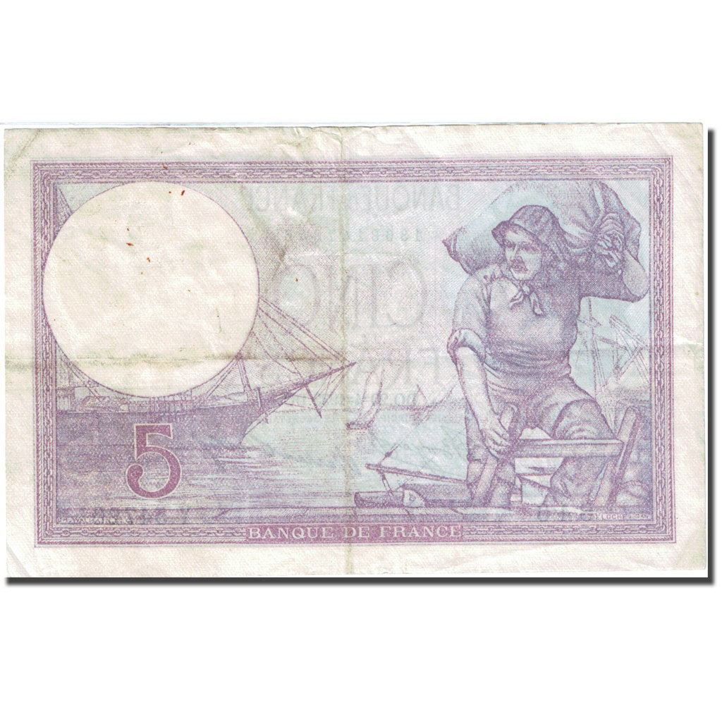 Francia, 5 Francs, 5 F 1917-1940 ''Violet'', 1917, 1933-04-20, BB, Fayette:3.17