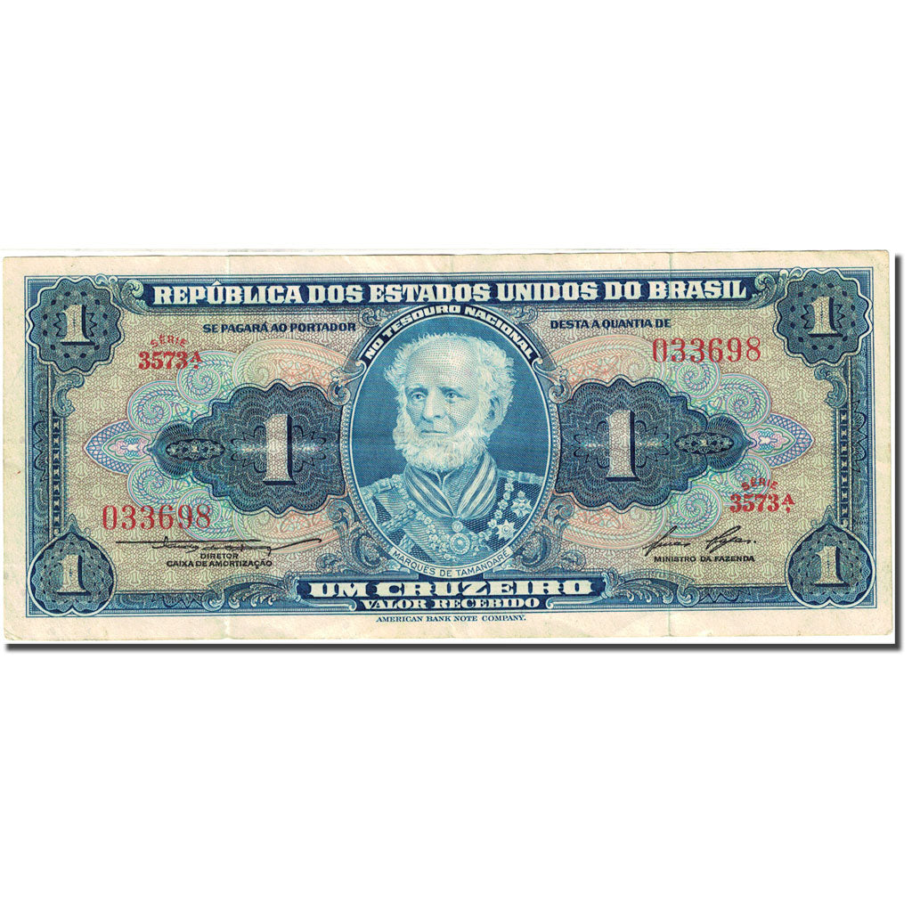 Geldschein, Brasilien, 1 Cruzeiro, 1953-1959, Undated (1954-1958), KM:150d, S