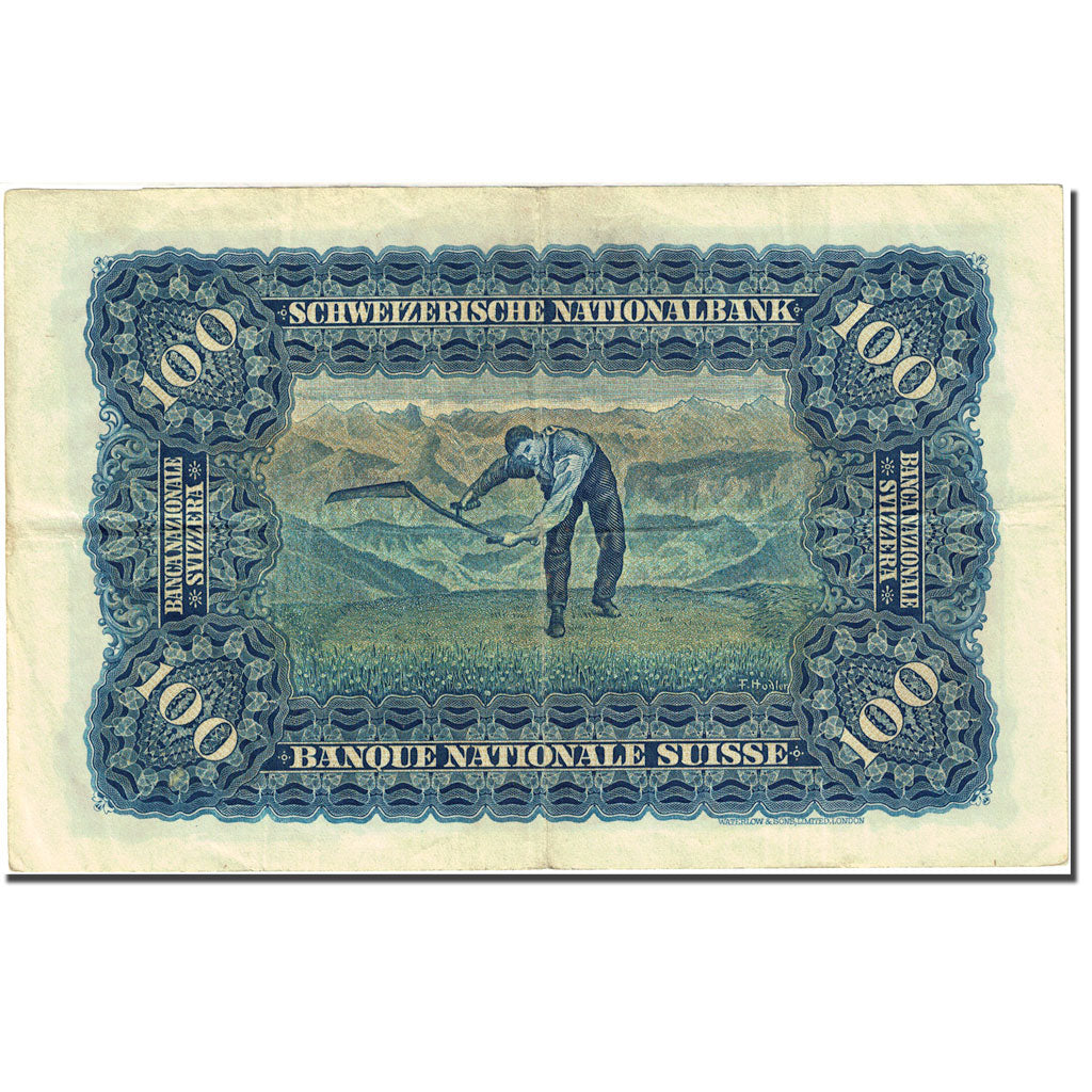 Banknot, Szwajcaria, 100 Franken, 1921-1928, 1944-03-23, KM:35r, AU(50-53)
