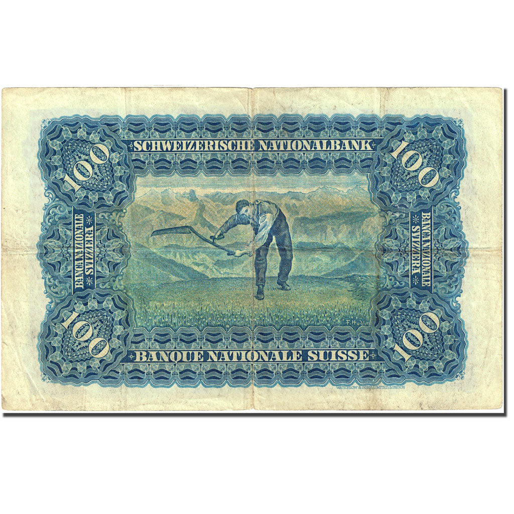 Banknote, Switzerland, 100 Franken, 1921-1928, 1947-10-16, KM:35u, VF(20-25)