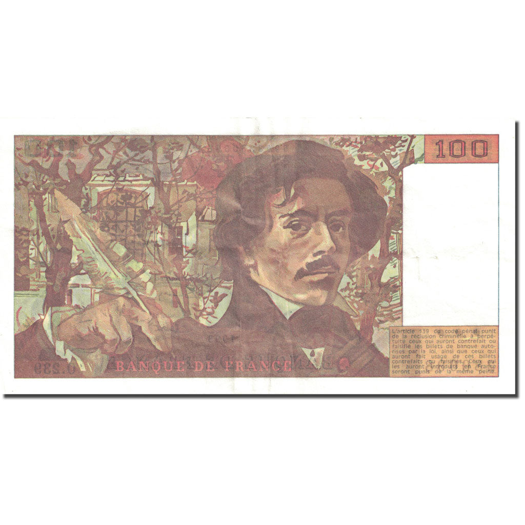 Francia 100 Francs, 100 F 1978-1995 ''Delacroix'', 1968-1981, 1993, MBC+ KM:154g