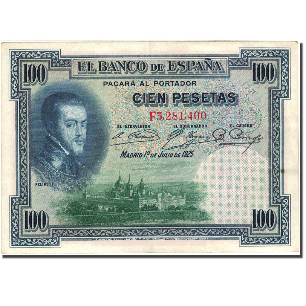 Banknot, Hiszpania, 100 Pesetas, 1925, 1925-07-01, KM:69c, EF(40-45)