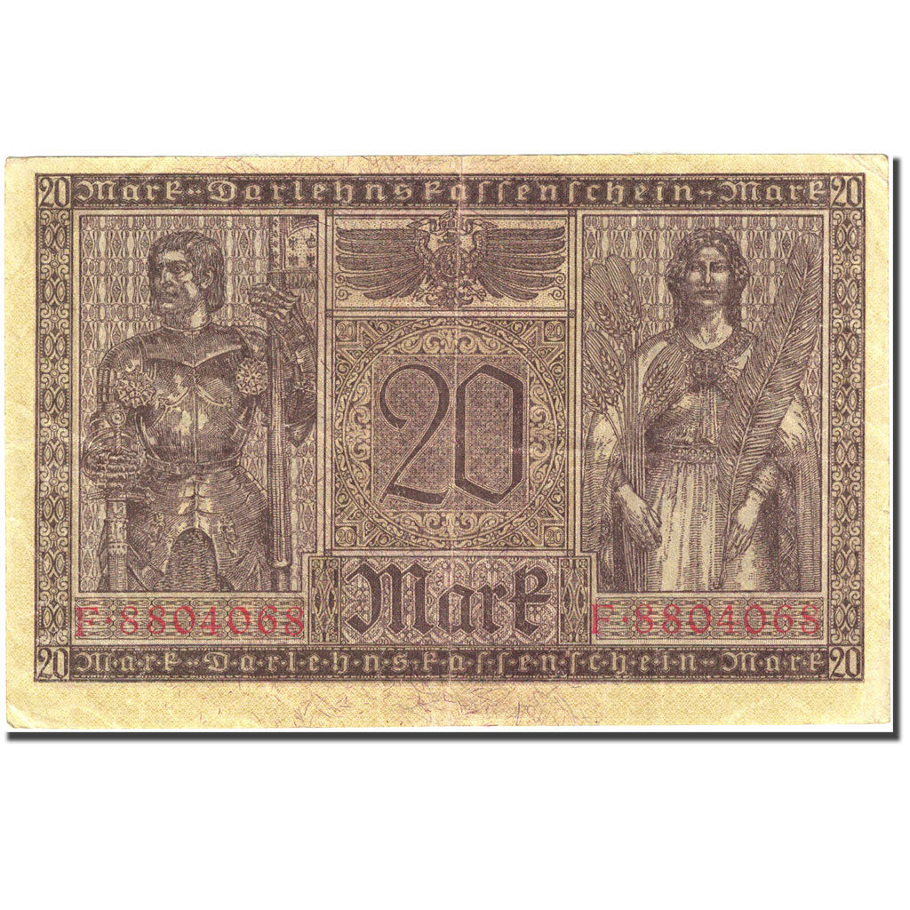 Banknote, Germany, 20 Mark, 1917-1918, 1918-02-20, KM:57, AU(50-53)