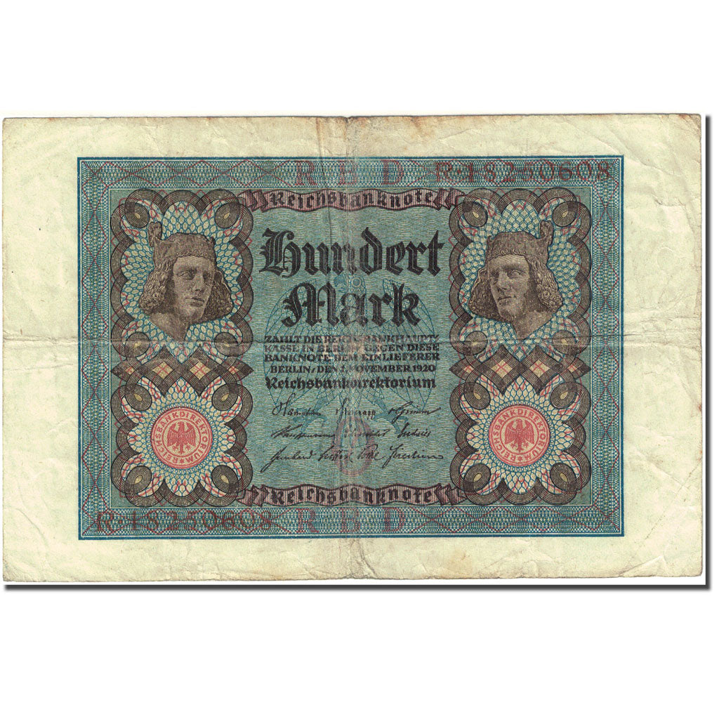 Billete, 100 Mark, 1920, Alemania, 1920-11-01, KM:69b, BC