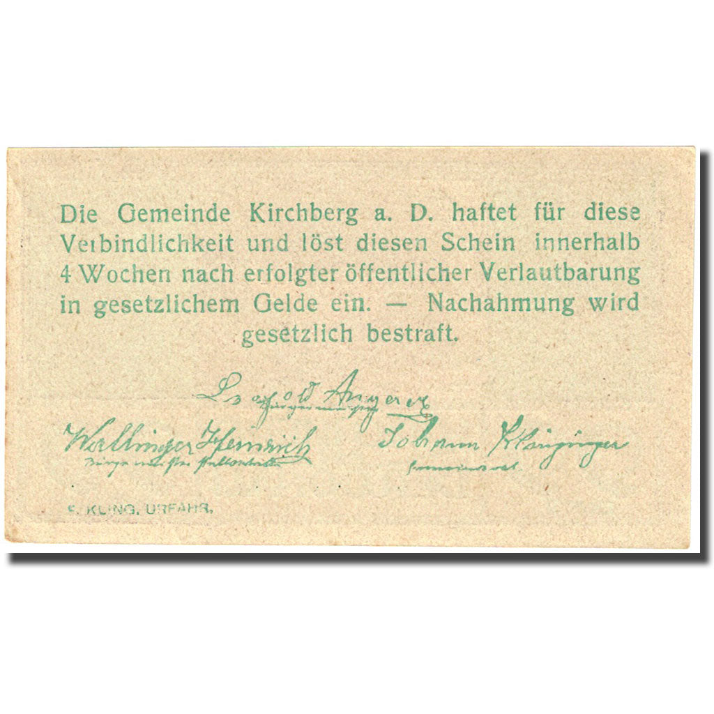 Banknote, Austria, Kirchberg ob der Donau, 99 Heller, montagne, 1920