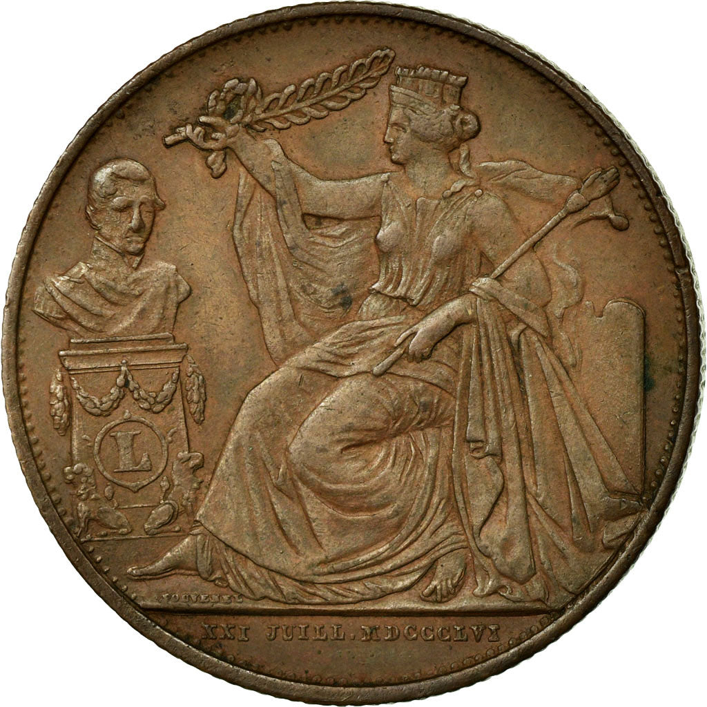Coin, Belgium, 5 Centimes, 1856, AU(55-58), Copper, KM:4