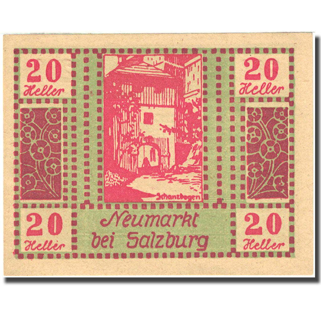 Banknote, Austria, Salzburg, 20 Heller, ferme, 1920, 1920-09-30, UNC(65-70)