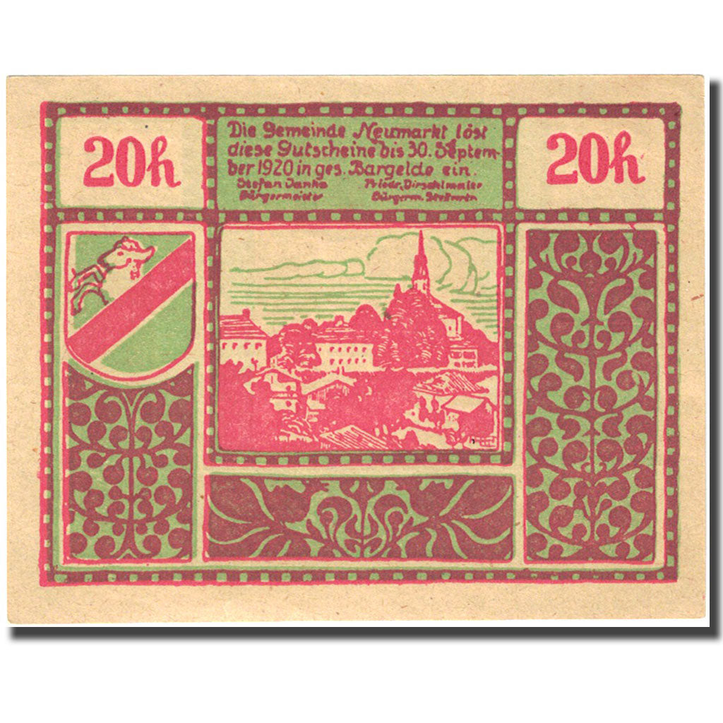 Banknote, Austria, Salzburg, 20 Heller, ferme, 1920, 1920-09-30, UNC(65-70)
