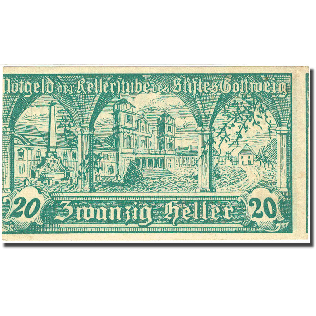 Banknote, Austria, Göttweig, 20 Heller, Abbaye, 1920, 1920-12-31, AU(55-58)