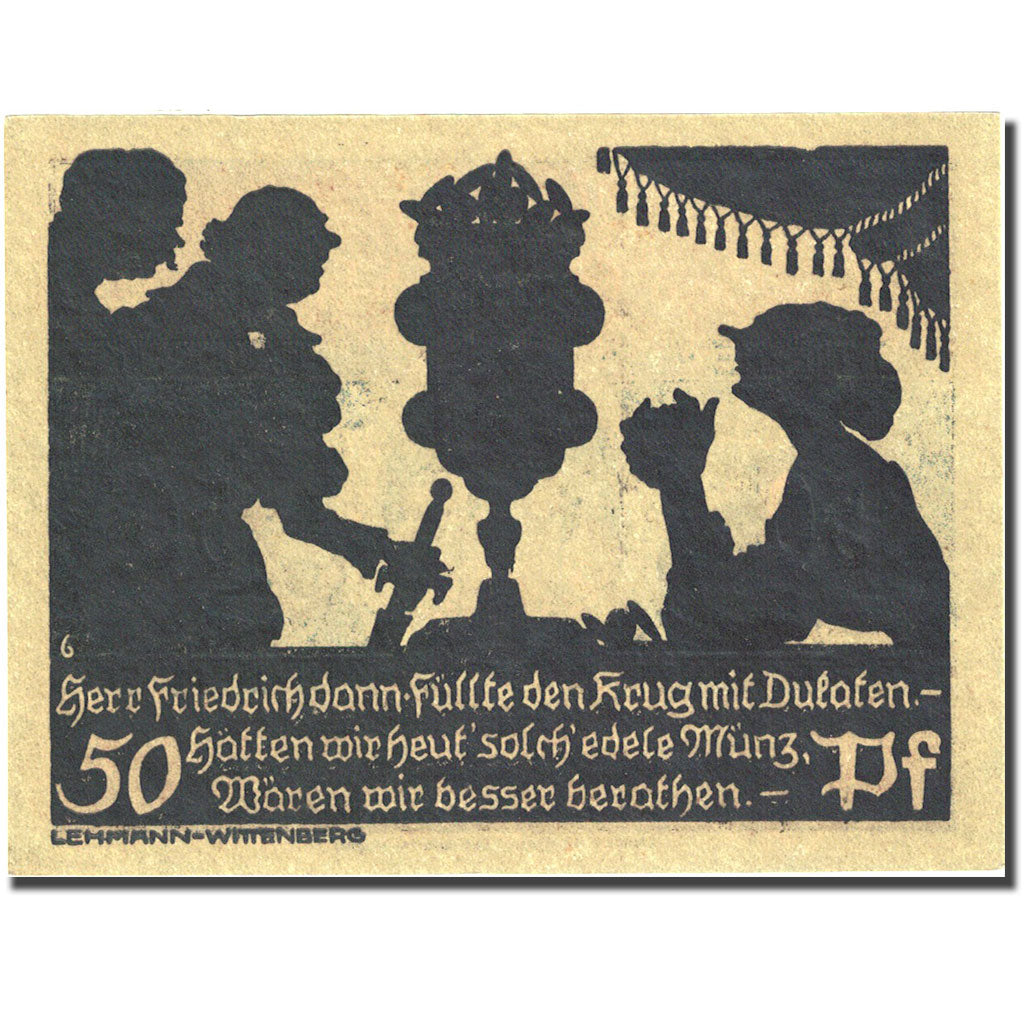 Banconote, Germania, Schmiedeberg, 50 Pfennig, personnage, 1921, 1921-07-01