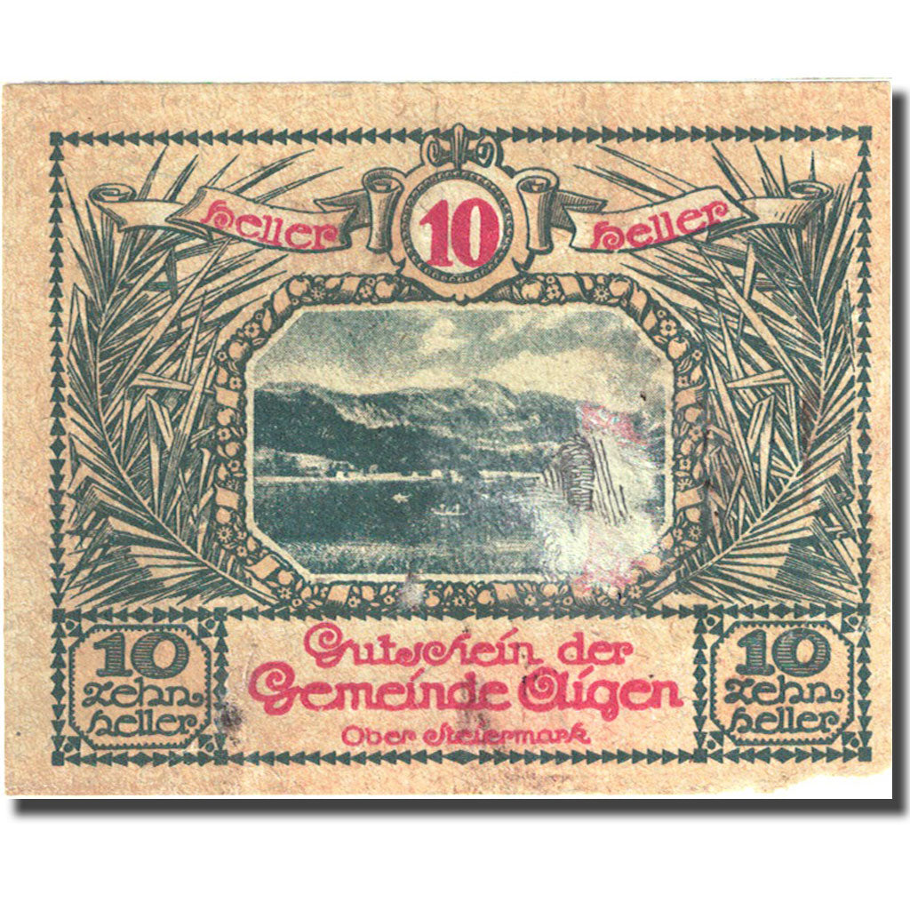 Banknote, Austria, Aigen, 10 Heller, montagne, 1920, 1920-07-17, VF(20-25)