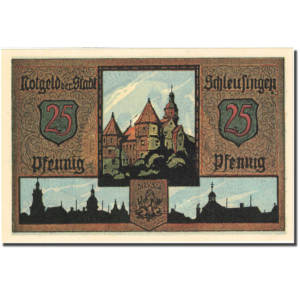 Banknote, Germany, Schleusingen, 25 Pfennig, personnage, 1921, Undated (1921)