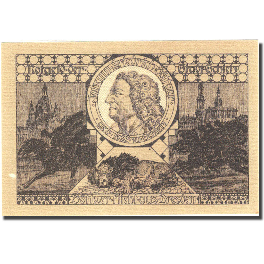 Banconote, Germania, Schleiz, 50 Pfennig, personnage, 1921, 1921-12-01, SPL