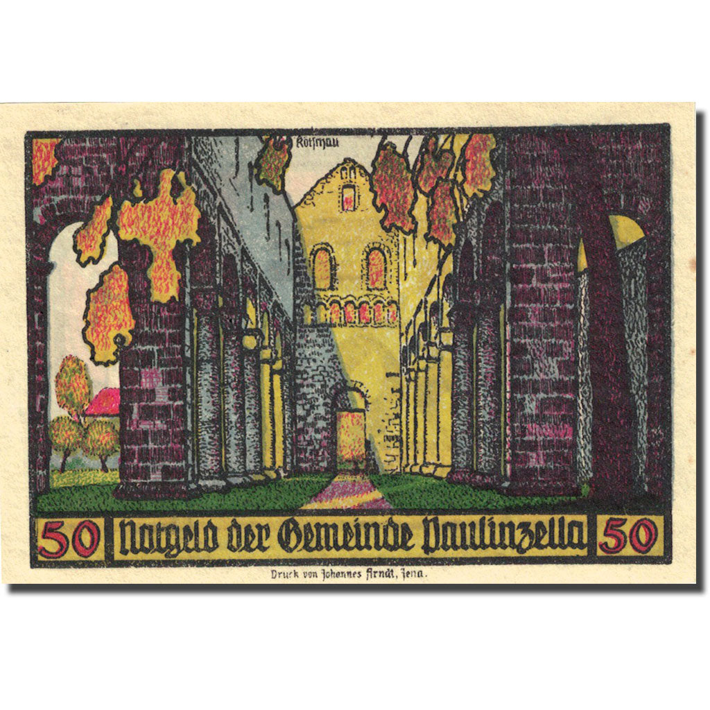Billet, Allemagne, Paulinzella 50 Pfennig personnage 1922-03-31 SPL Mehl 1053.1c