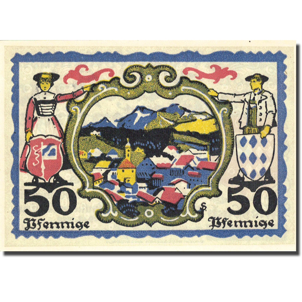 Banknote, Germany, Miesbach, 50 Pfennig, Blason 1920-12-29 UNC(63) Mehl 888.1
