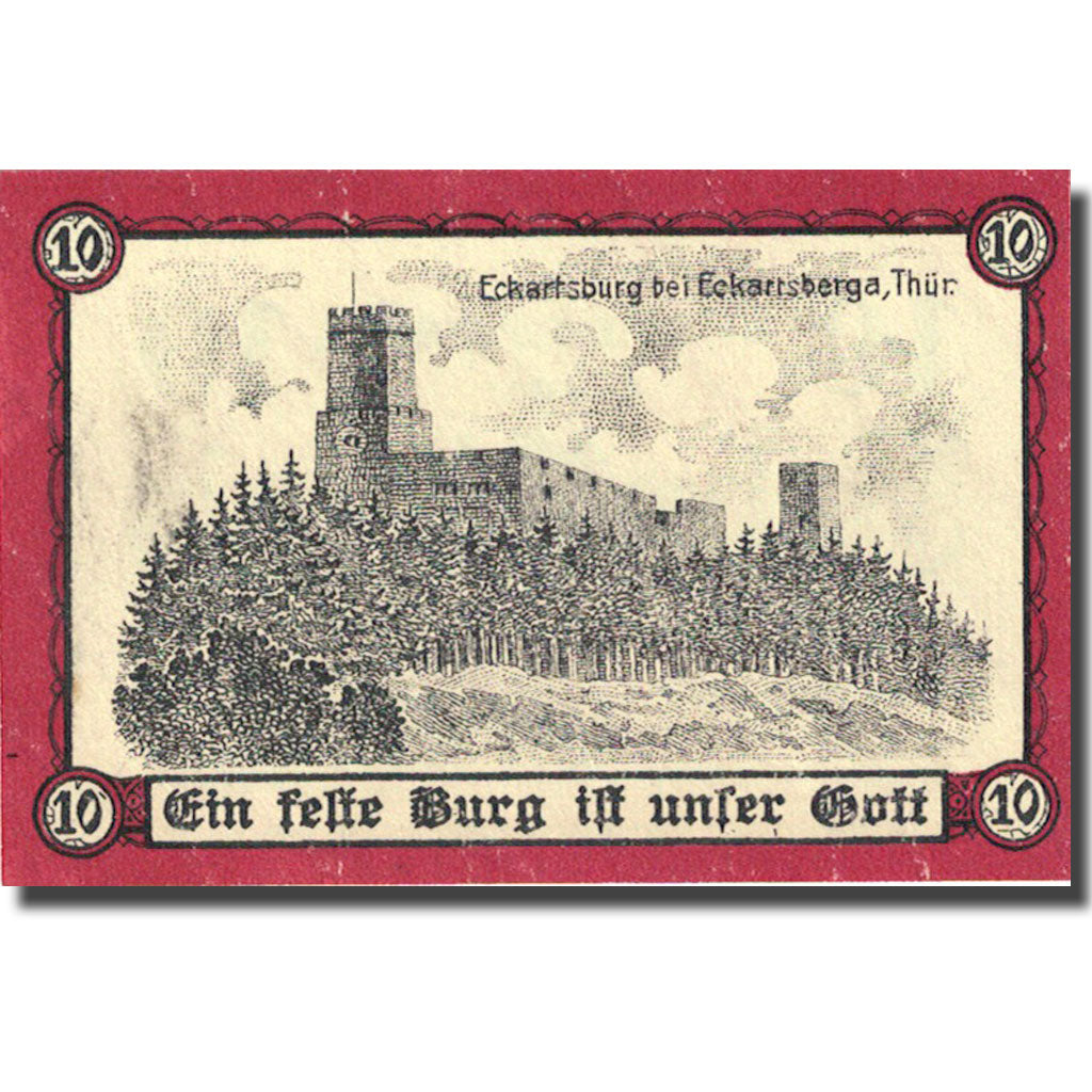 Banknote, Germany, Eckartsberga, 10 Pfennig château 1921-04-01 SPL Mehl 305.1