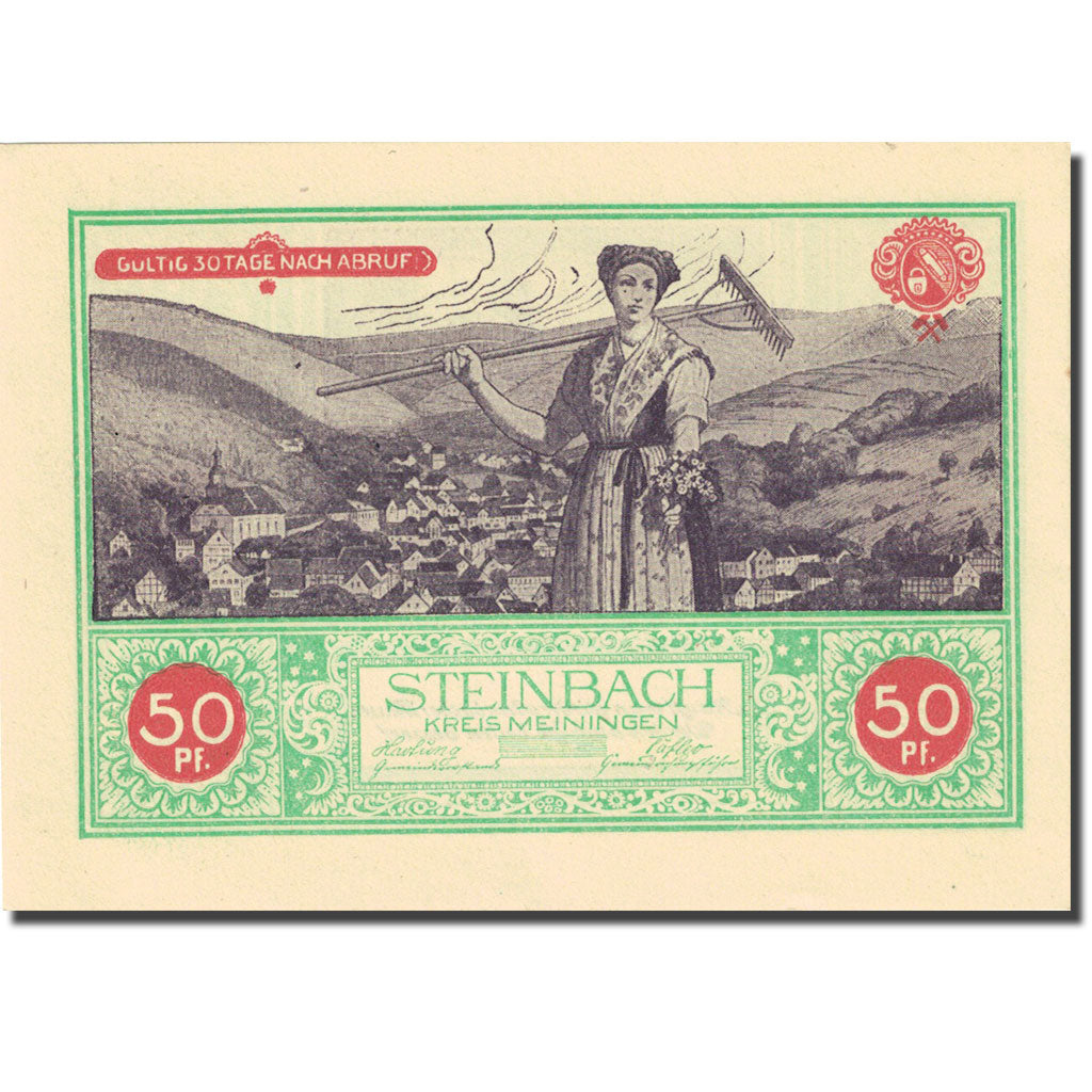 Banknote, Germany, Steinbach, 50 Pfennig, Usine, 1922, UNC(60-62), Mehl:1261.1b