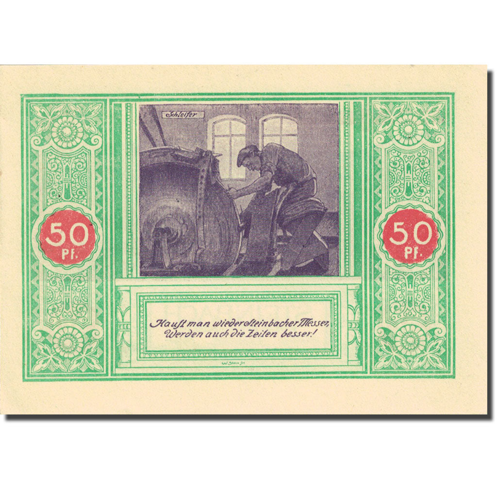 Banknote, Germany, Steinbach, 50 Pfennig, Usine, 1922, UNC(60-62), Mehl:1261.1b