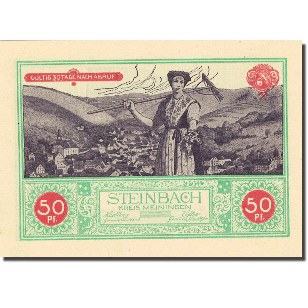 Banknote, Germany, Steinbach, 50 Pfennig, moulin 1922 UNC(63) Mehl 1261.1b