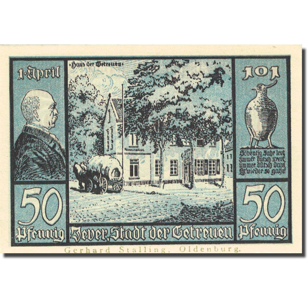 Banknote, Germany, Jever, 50 Pfennig, Blason, 1922, UNC(63), Mehl:661A.1