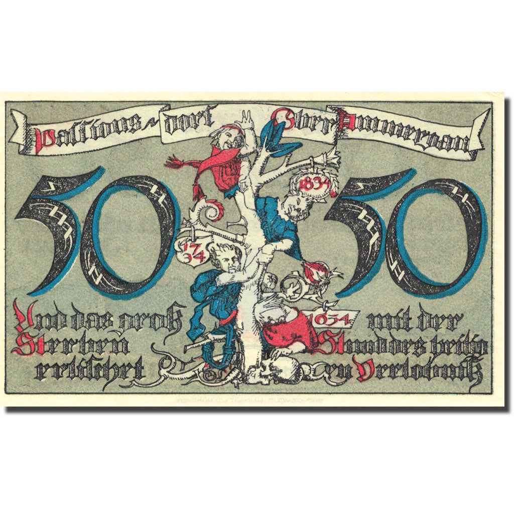 Banknote, Germany, Oberammergau 50 Pfennig village 1921-07-01 UNC(63) Mehl 992.3