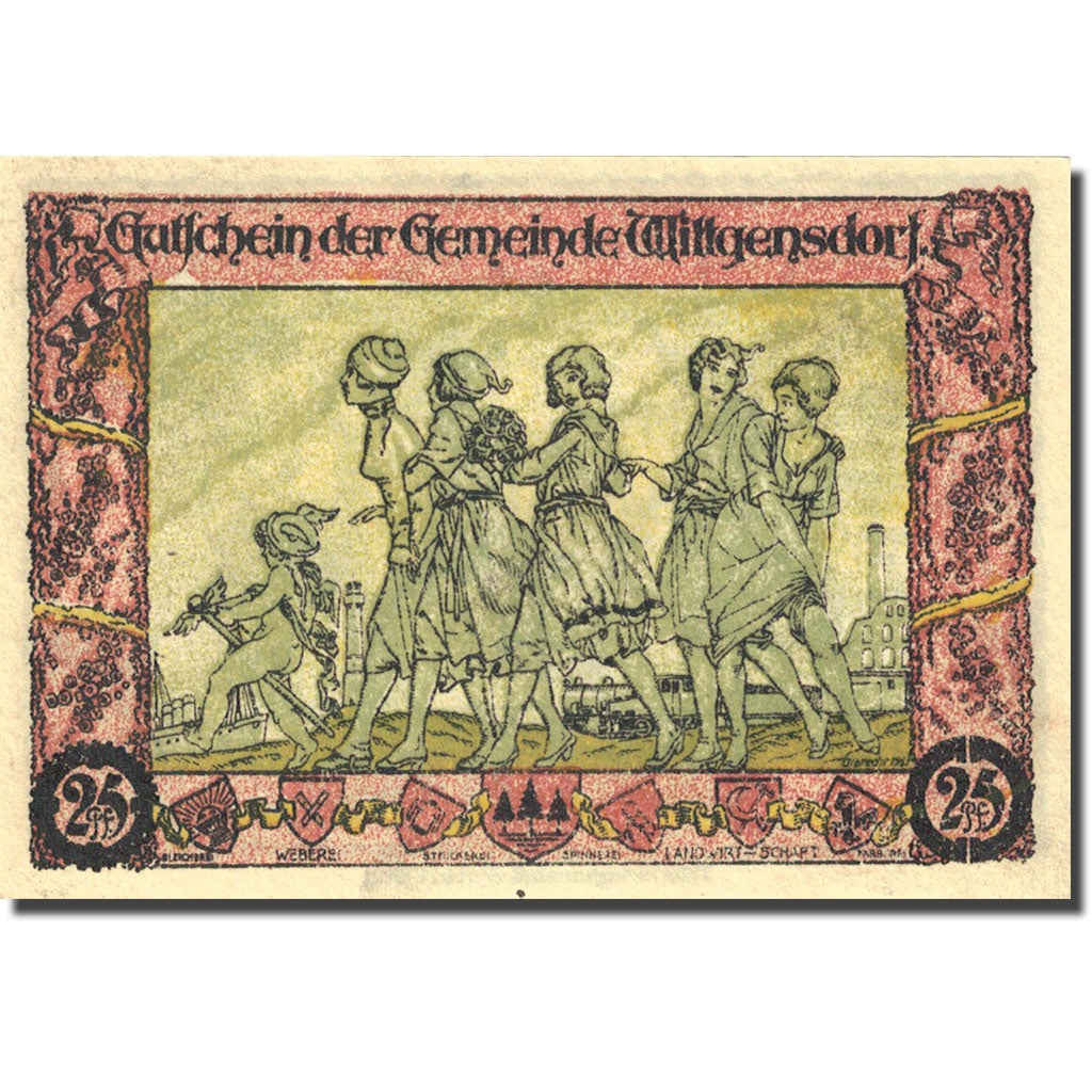 Banknote, Germany, Wittgensdorf, 25 Pfennig, personnage 1921 SPL Mehl 1446.1