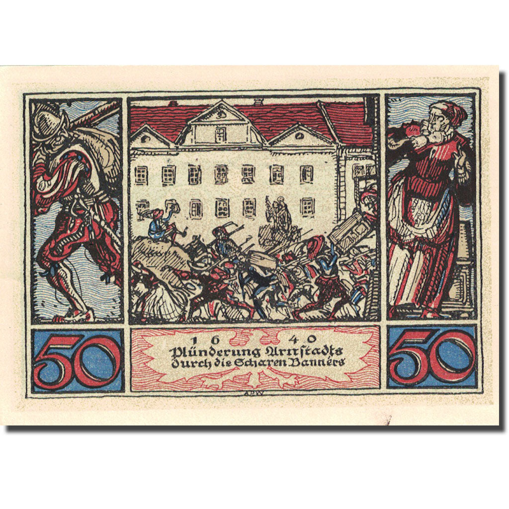 Billet, Allemagne, Arnstadt, 50 Pfennig, personnage, 1921, SPL, Mehl:43.3b