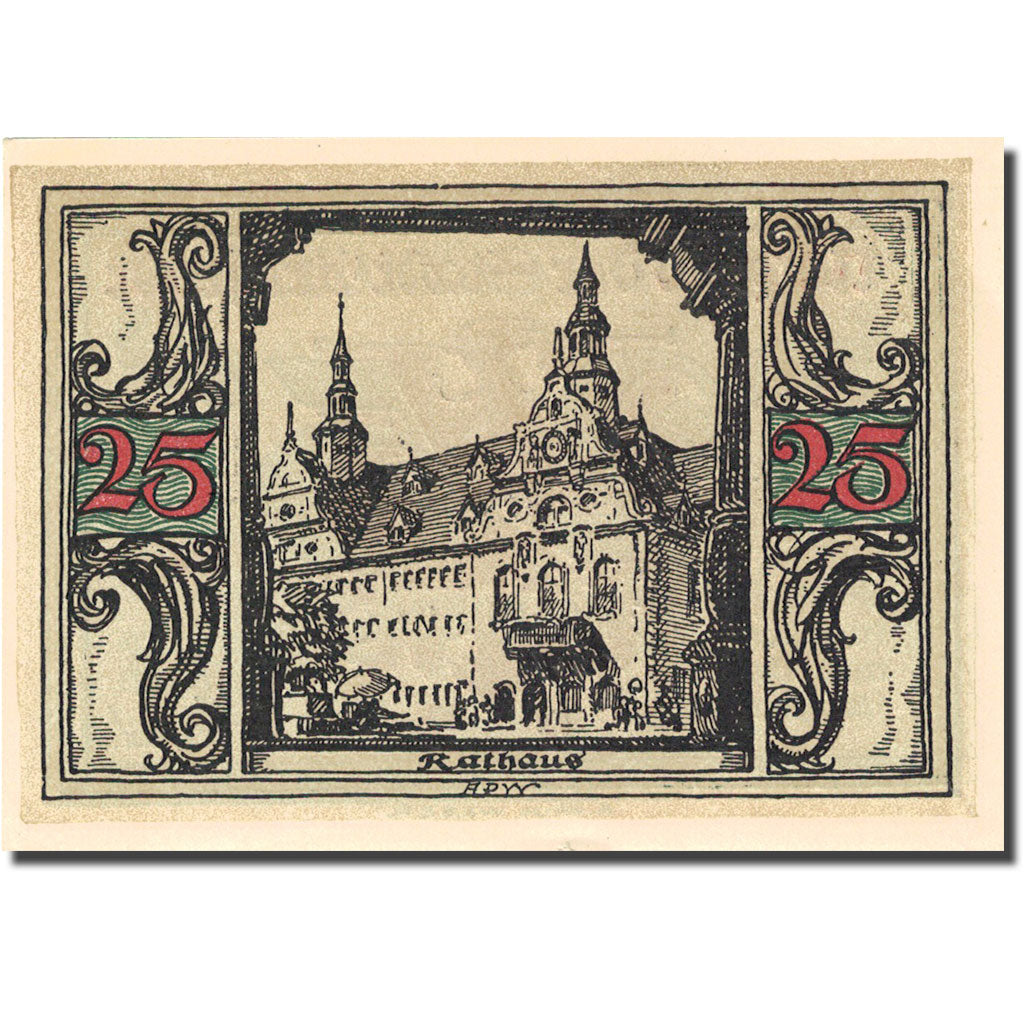 Banknote, Germany, Arnstadt, 25 Pfennig, mairie, 1921, UNC(63), Mehl:43.2