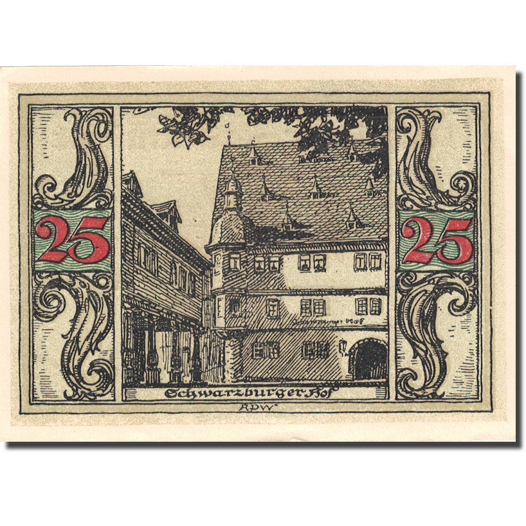Banknote, Germany, Arnstadt, 25 Pfennig, Monument, 1921, UNC(63), Mehl:43.2