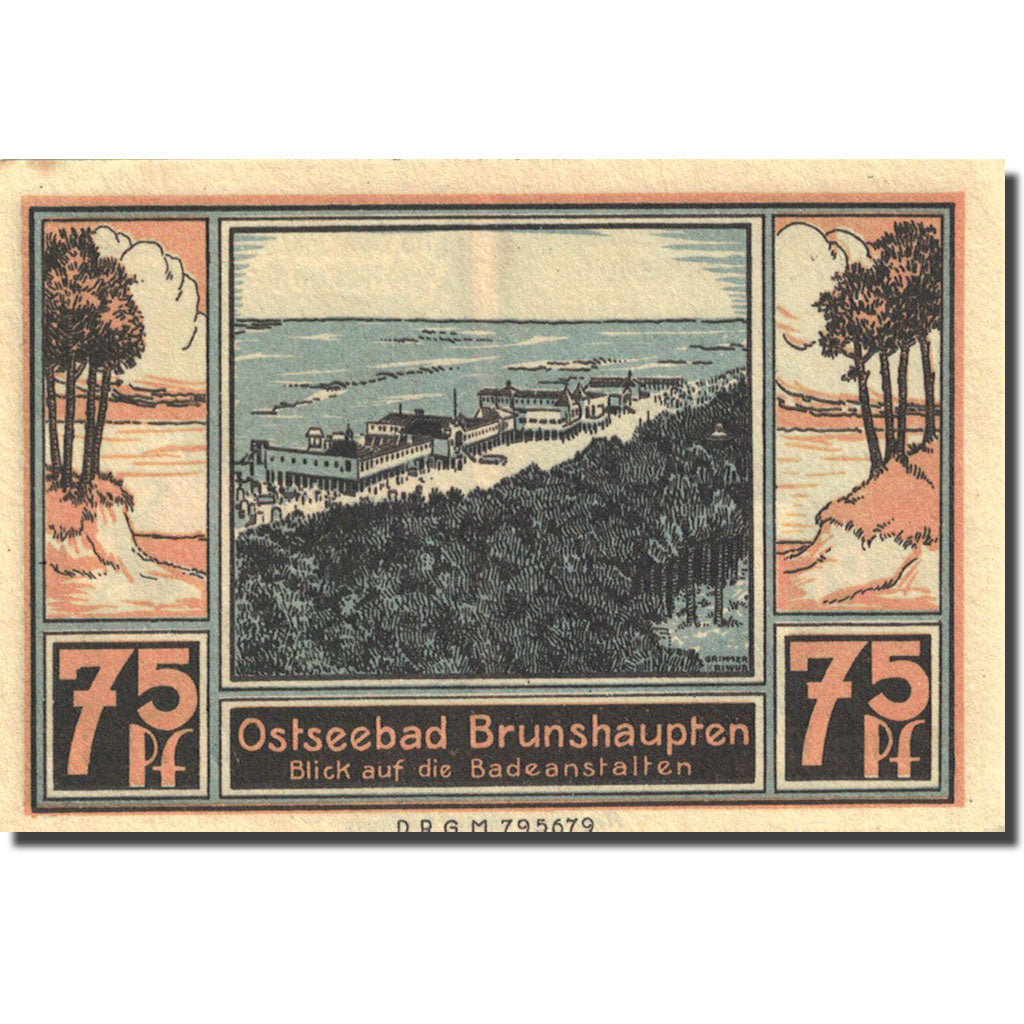 Banknote, Germany, Brunshaupten, 25 Pfennig, paysage, 1922, UNC(63), Mehl:195.2a
