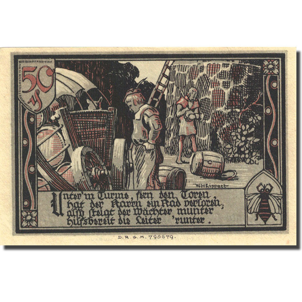 Banknote, Germany, Gransee, 50 Pfennig, château, 1921, UNC(63), Mehl:465.1b