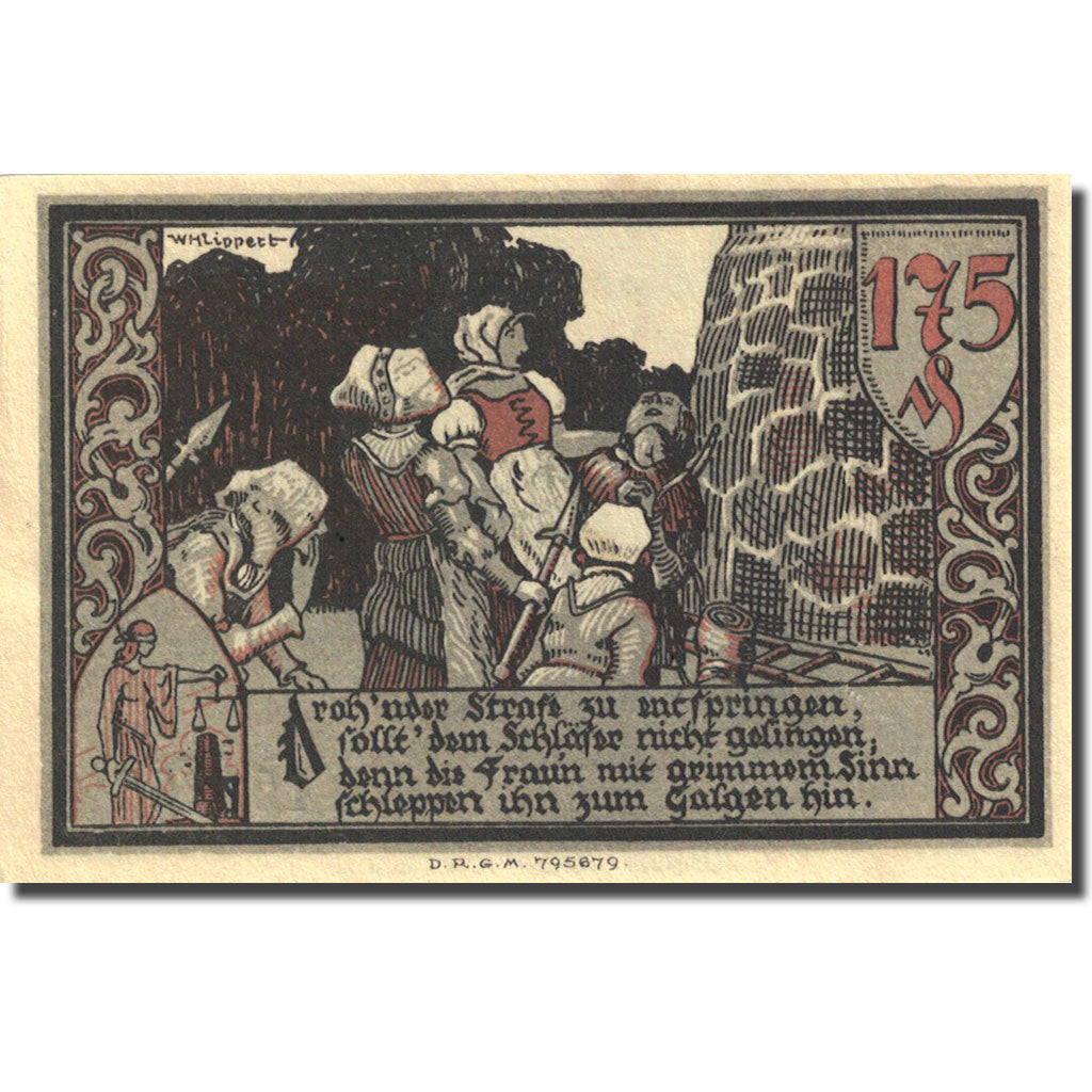 Banknote, Germany, Gransee, 1.75 Mark, château, 1921, AU(55-58), Mehl:465.1b