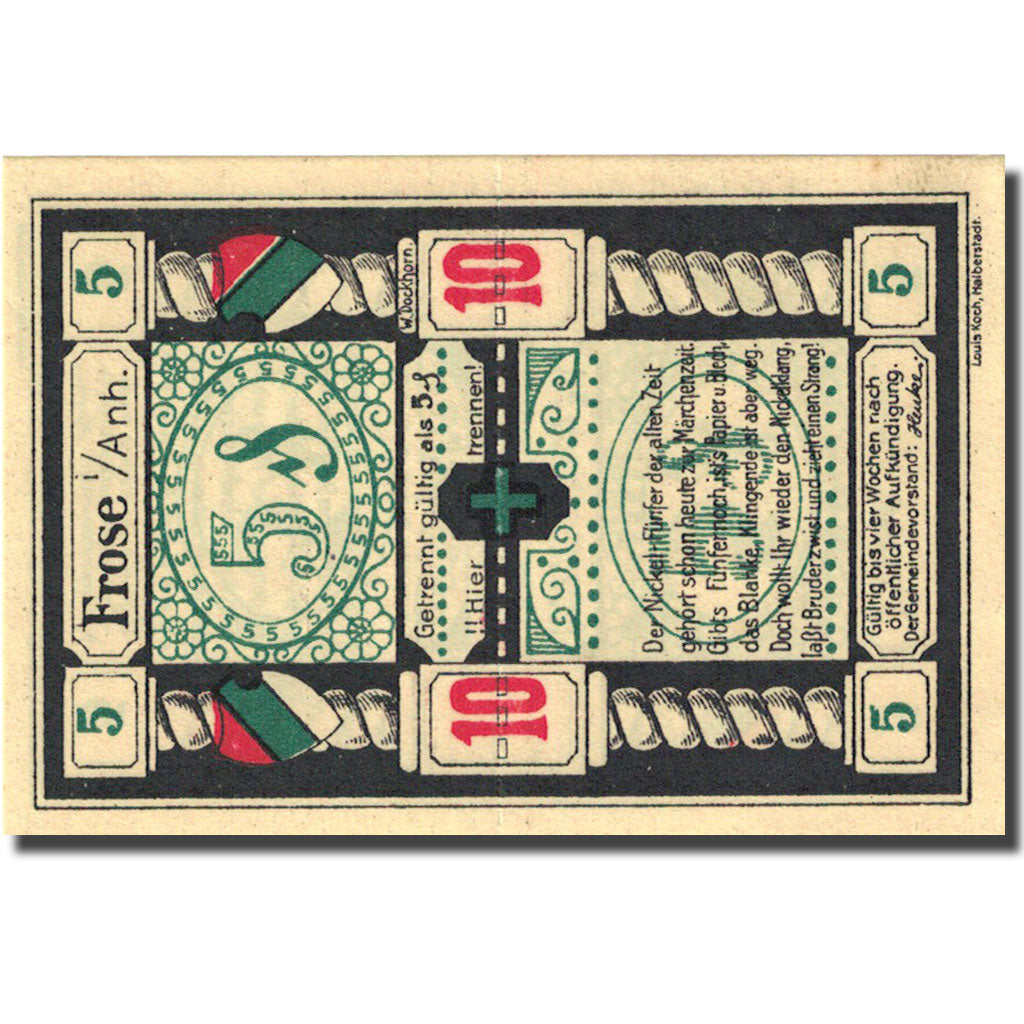 Banconote, Germania, Frose, 10 Pfennig, valeur faciale, 1921, SPL-, Mehl:398.1